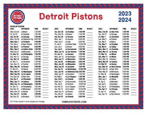 Detroit Pistons live scores & schedule .